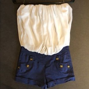 Two toned nautical romper